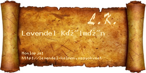 Levendel Kálmán névjegykártya